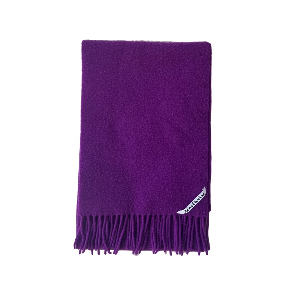Acne Studios Textured Wool Scarf FN-UX-SCAR000117 in Aubergine Purple